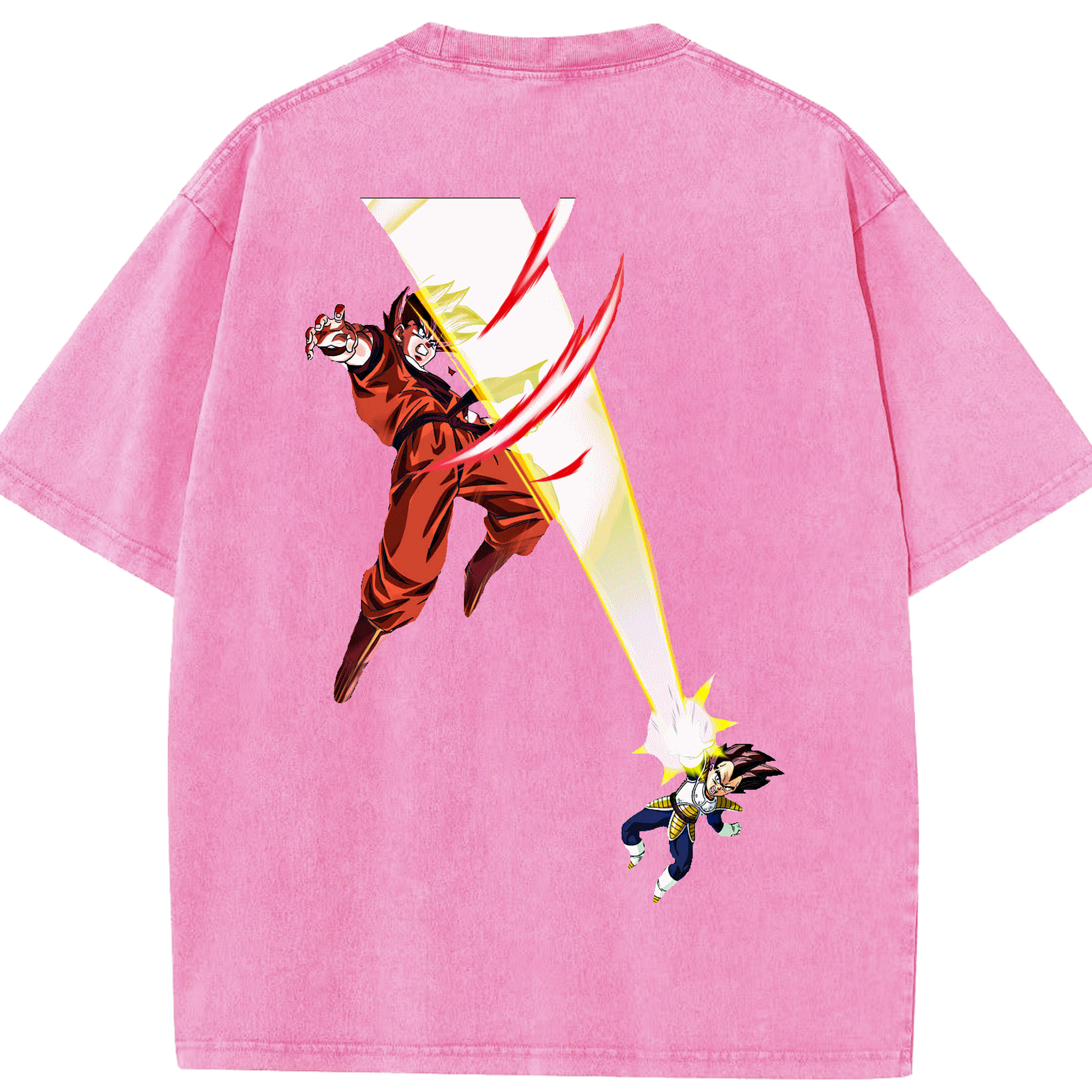 （画像用） ドラゴンボール ベジータ四世（Bejīta Yonsei）DRAGON BALL Vegeta IV 綿100% ヴィンテージ風 半袖Tシャツ（背面プリント）